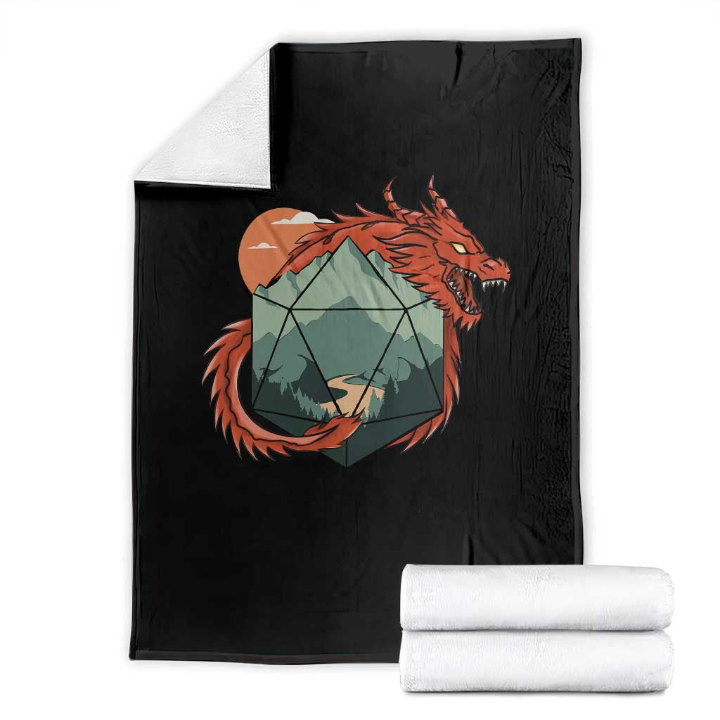 Funny Dragon Tabletop RPG Dice Game Throw Blanket