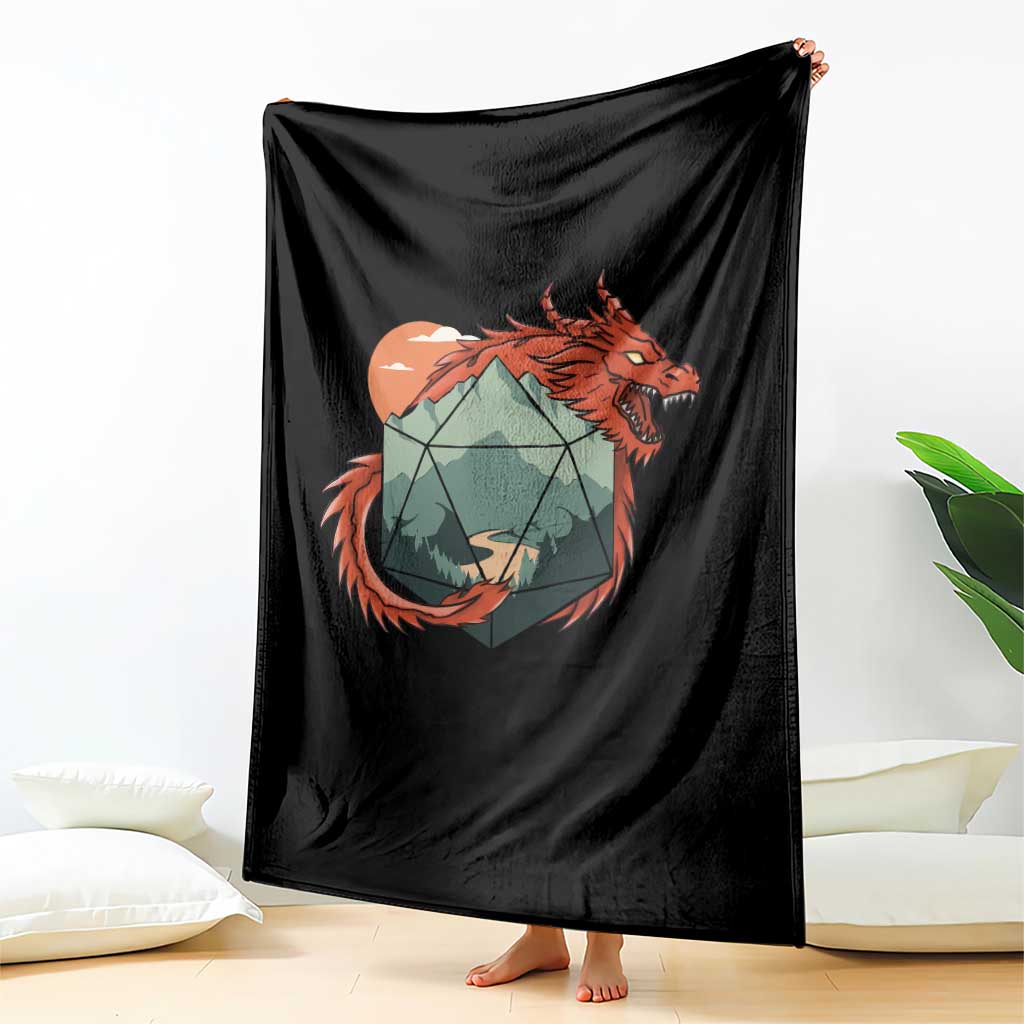 Funny Dragon Tabletop RPG Dice Game Throw Blanket