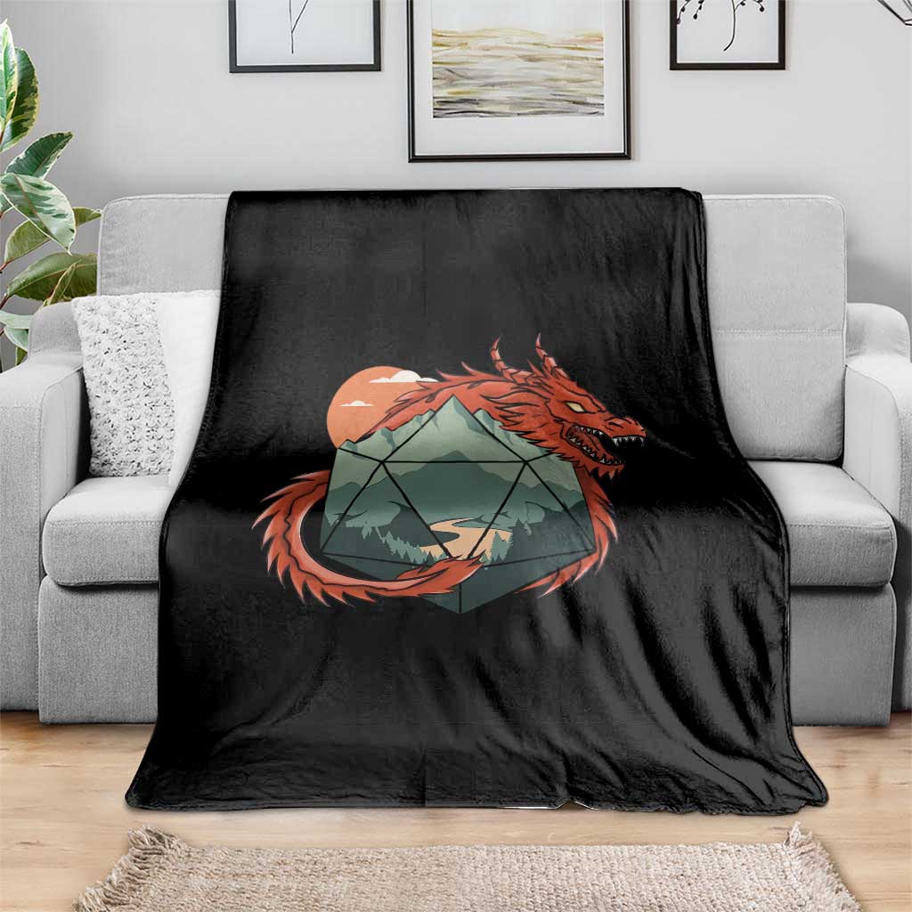 Funny Dragon Tabletop RPG Dice Game Throw Blanket