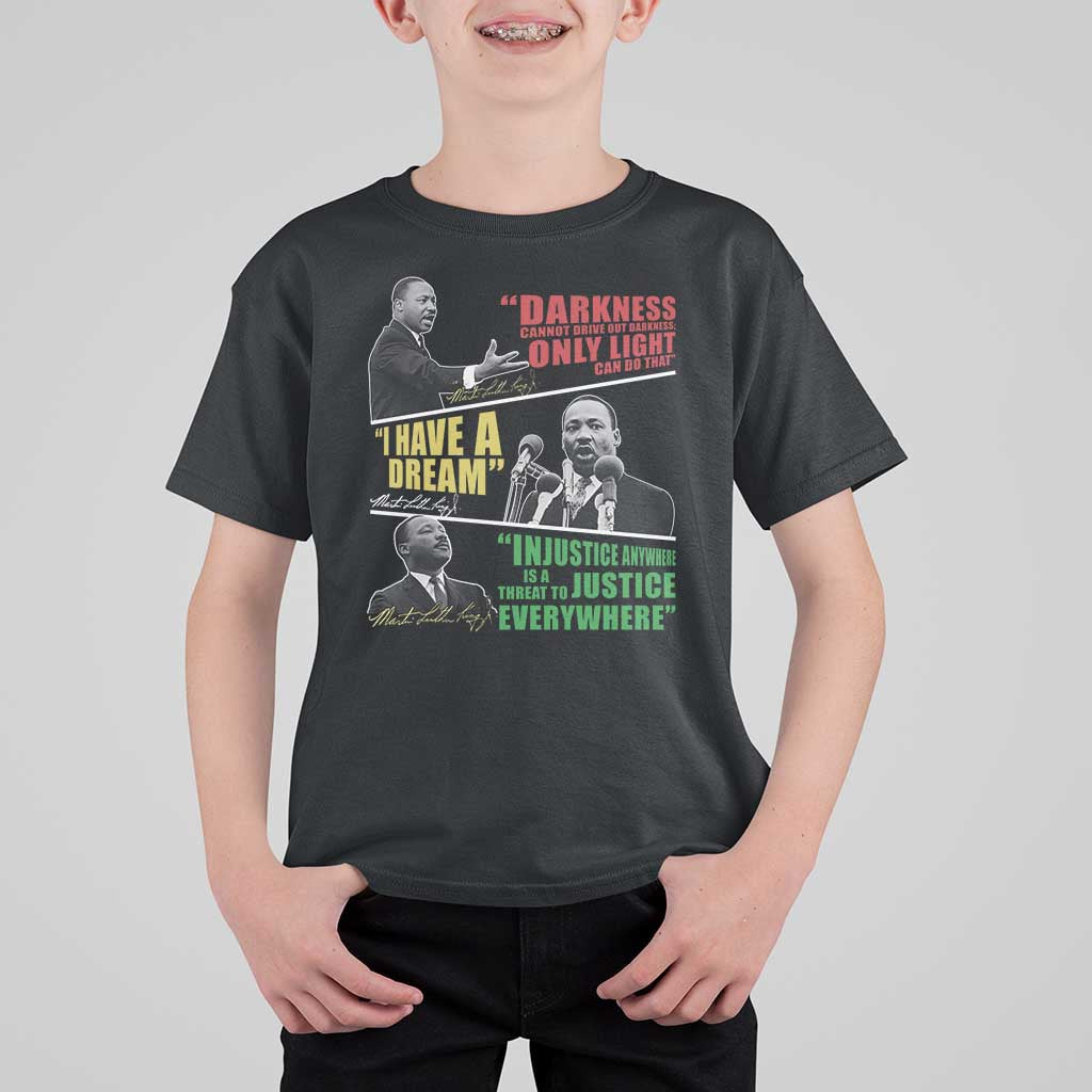 Martin Luther King MLK Quotes Black History Leaders T Shirt For Kid