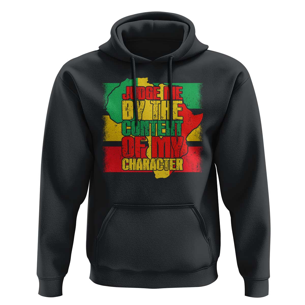 MLK Day Judge Me By The Content Of My Character Hoodie Martin Luther King Africa Map Black History Month