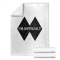 Funny I Am Difficult Double Black Diamond Ski Snowboard Throw Blanket - Wonder Print Shop