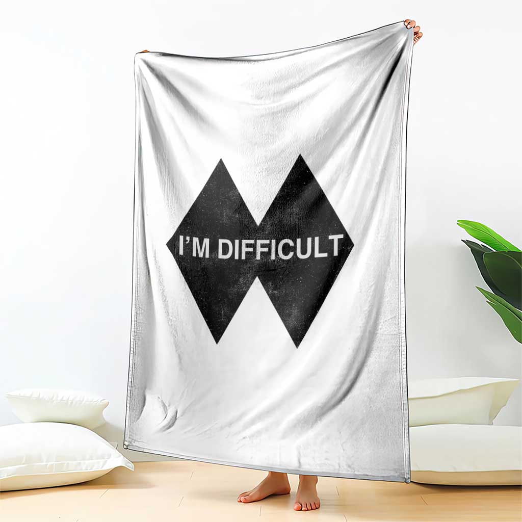 Funny I Am Difficult Double Black Diamond Ski Snowboard Throw Blanket - Wonder Print Shop