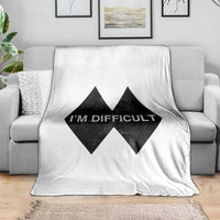 Funny I Am Difficult Double Black Diamond Ski Snowboard Throw Blanket - Wonder Print Shop
