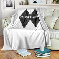 Funny I Am Difficult Double Black Diamond Ski Snowboard Throw Blanket - Wonder Print Shop