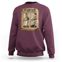 Black Leaders Sweatshirt Wanted Civil Rights Heroes MLK Malcolm X Web John Lewis