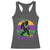 Funny Bigfoot Mardi Gras Racerback Tank Top Laissez Les Bons Temps Rouler Bald Cypress