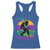 Funny Bigfoot Mardi Gras Racerback Tank Top Laissez Les Bons Temps Rouler Bald Cypress