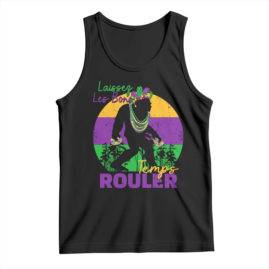 Funny Bigfoot Mardi Gras Tank Top Laissez Les Bons Temps Rouler Bald Cypress