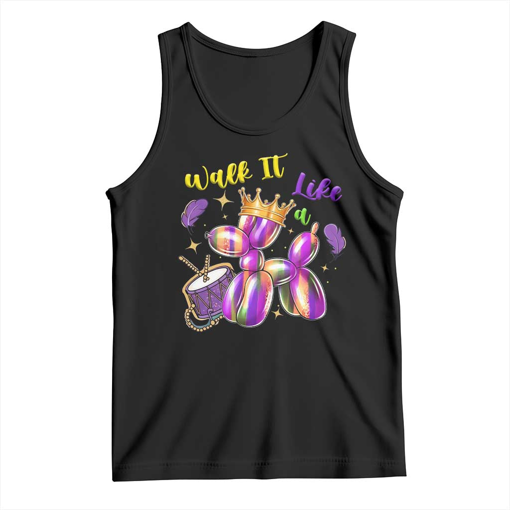 Funny Mardi Gras Tank Top Walk It Like A Dog Balloon New Orleans