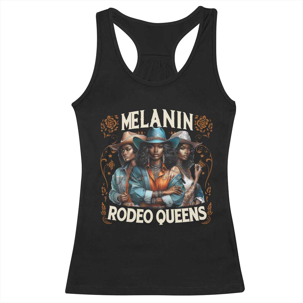 Melanin Rodeo Queen Racerback Tank Top African American Melanin Black Cowgirl Swag