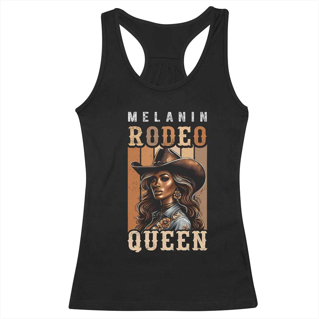 Melanin Rodeo Queen Racerback Tank Top African American Melanin Black Cowgirl