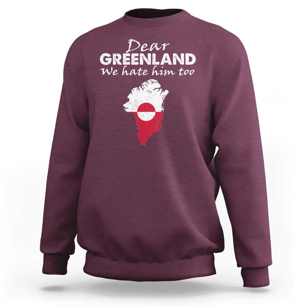 Dear Greenland We Hate Him Too Sweatshirt Greenland Political Protest