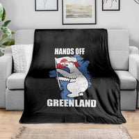 Hands Off Greenland Protest Throw Blanket Support Greenland Bear Holding Flag