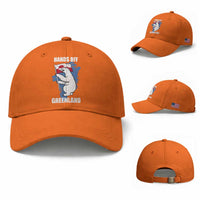 Hands Off Greenland Protest Baseball Cap Support Greenland Bear Holding Flag