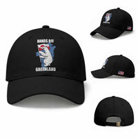 Hands Off Greenland Protest Baseball Cap Support Greenland Bear Holding Flag