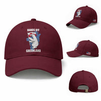 Hands Off Greenland Protest Baseball Cap Support Greenland Bear Holding Flag