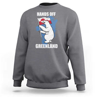 Hands Off Greenland Protest Sweatshirt Support Greenland Bear Holding Flag