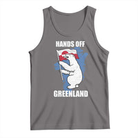 Hands Off Greenland Protest Tank Top Support Greenland Bear Holding Flag