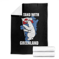 I Stand With Greenland Throw Blanket Polar Bear Greenland Protest