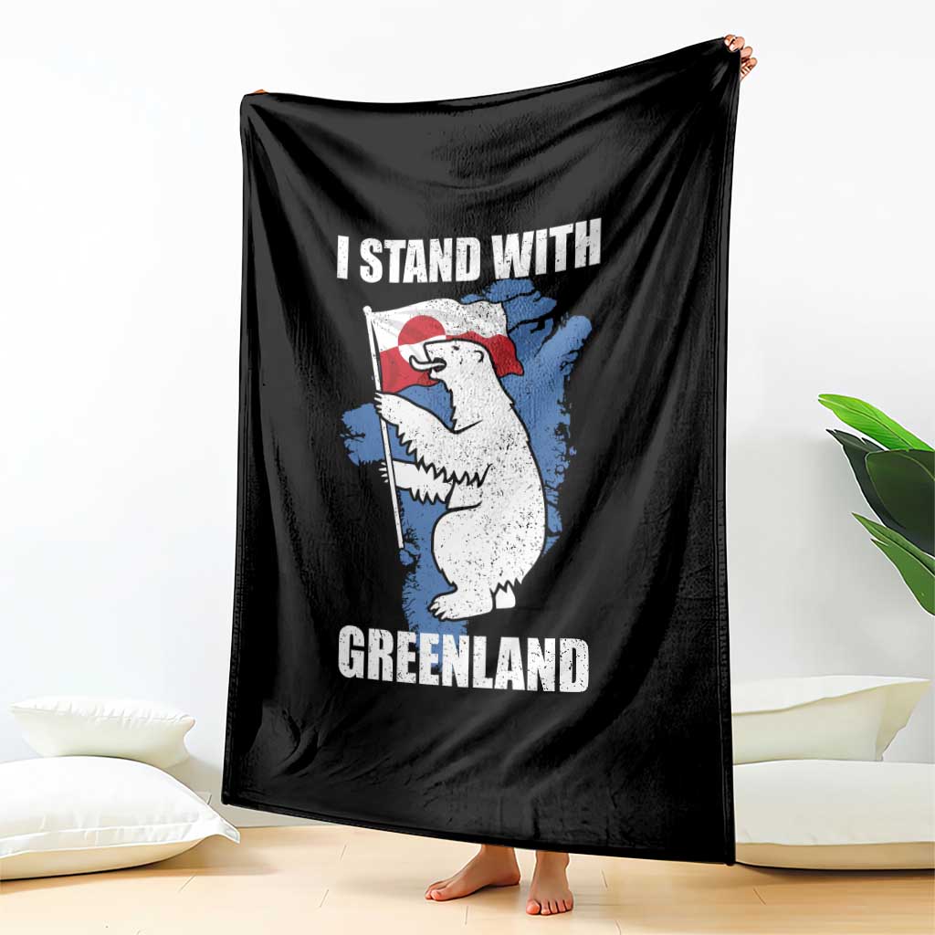 I Stand With Greenland Throw Blanket Polar Bear Greenland Protest