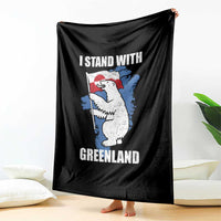 I Stand With Greenland Throw Blanket Polar Bear Greenland Protest