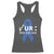 Funny Check Your Colon Colorectal Cancer Awareness Racerback Tank Top Dark Blue Ribbon