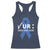 Funny Check Your Colon Colorectal Cancer Awareness Racerback Tank Top Dark Blue Ribbon