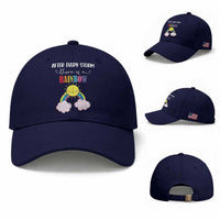 After Every Storm There Is A Rainbow Baseball Cap Sentimental Pregnancy Announcement