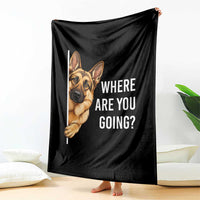 Where are You Going Funny German Shepherd Dog Throw Blanket