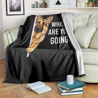 Where are You Going Funny German Shepherd Dog Throw Blanket