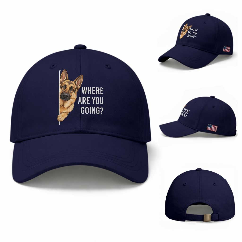 Where are You Going Funny German Shepherd Dog Baseball Cap