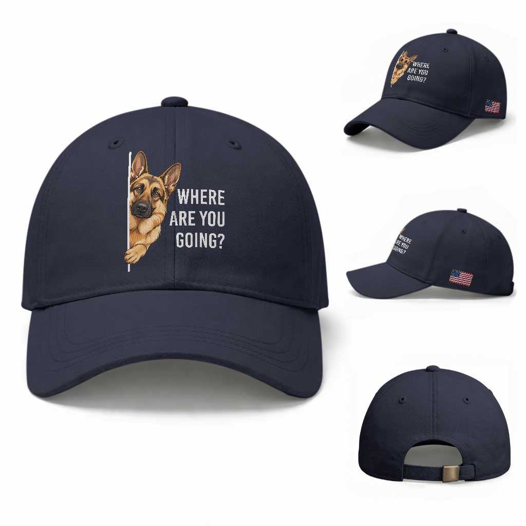 Where are You Going Funny German Shepherd Dog Baseball Cap