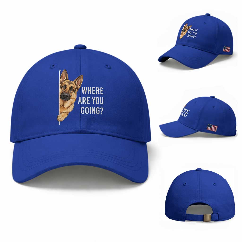 Where are You Going Funny German Shepherd Dog Baseball Cap