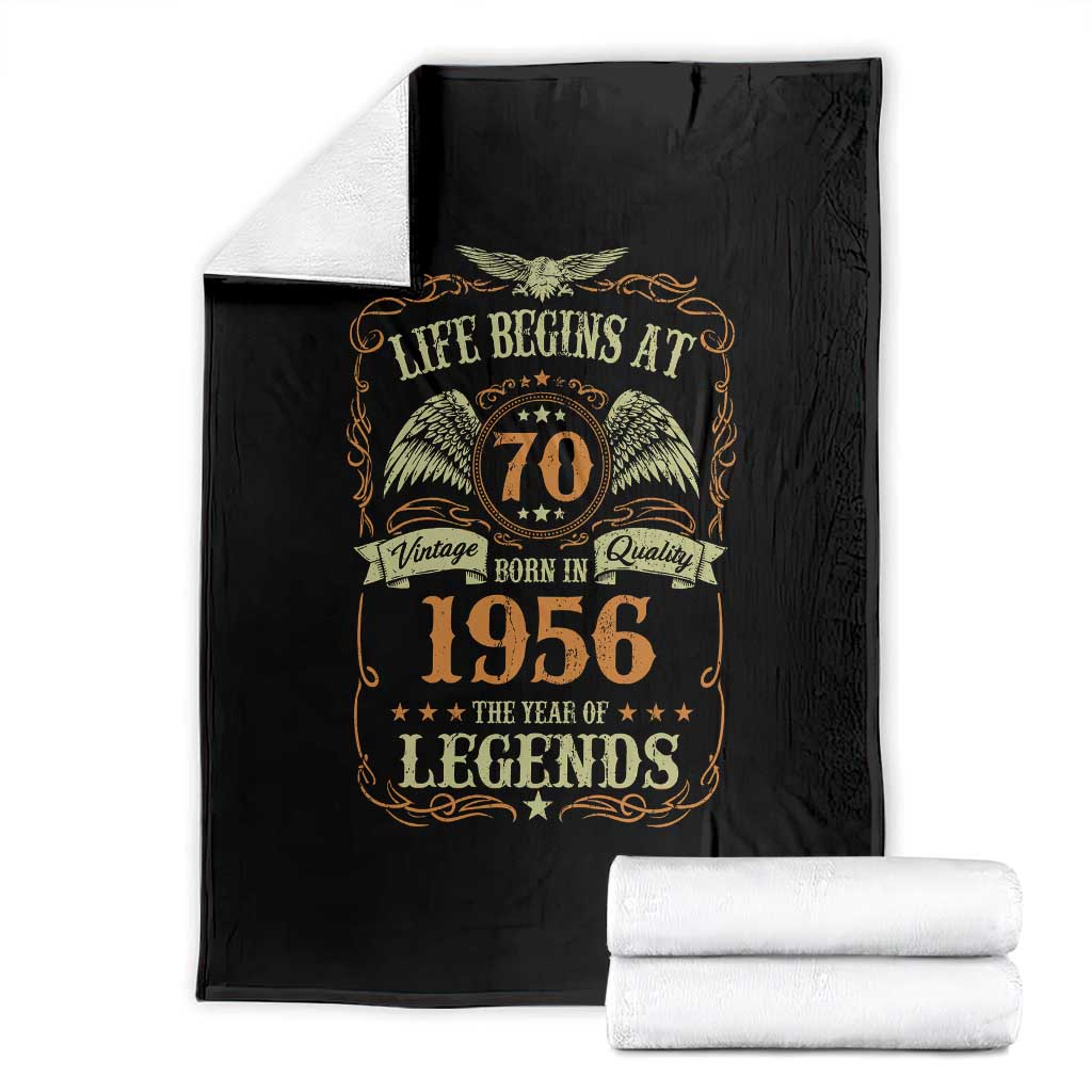 70th Birthday Throw Blanket Life Begins At 70 Born In 1956 The Year Of Legends