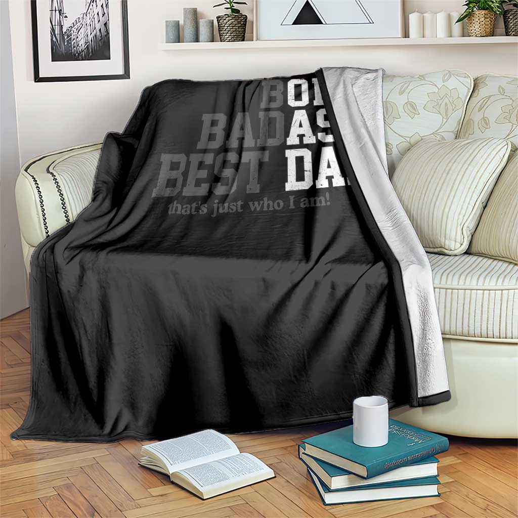 Bold Badass Best Dad Throw Blanket Funny Old Ass Father Gag Gift