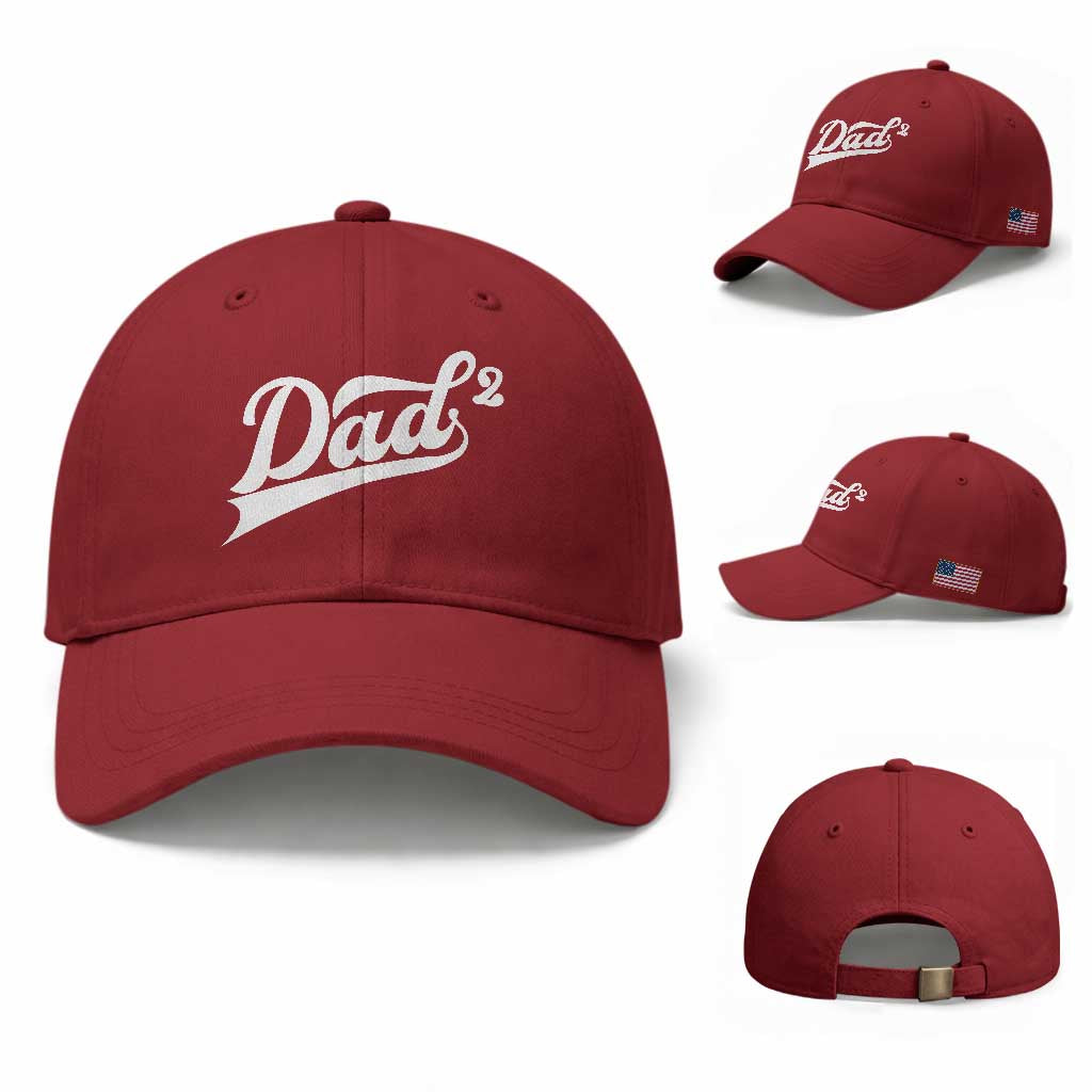 Dad Of Two Baseball Cap Funny Daddy 2 Promoted for The Second Time