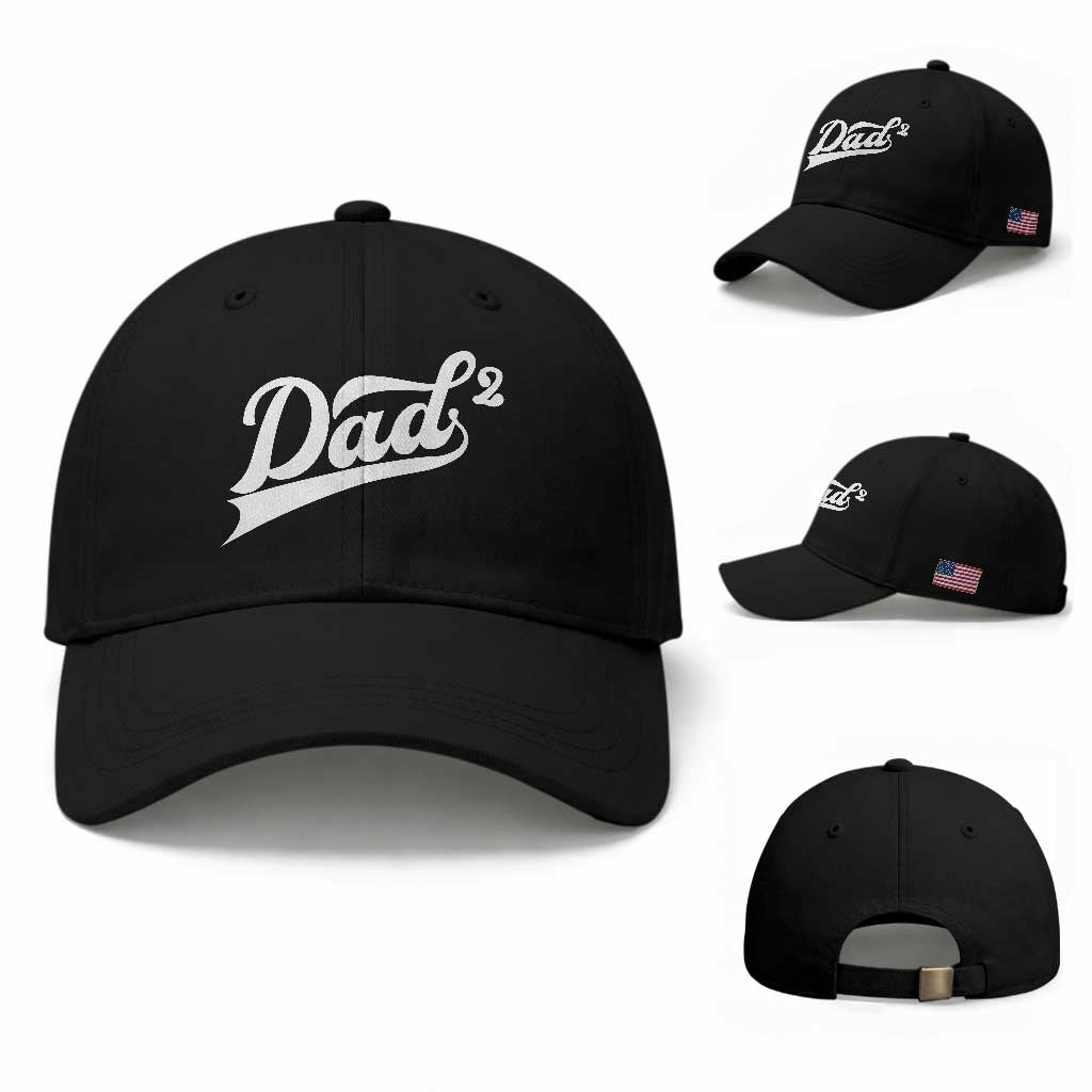 Dad Of Two Baseball Cap Funny Daddy 2 Promoted for The Second Time