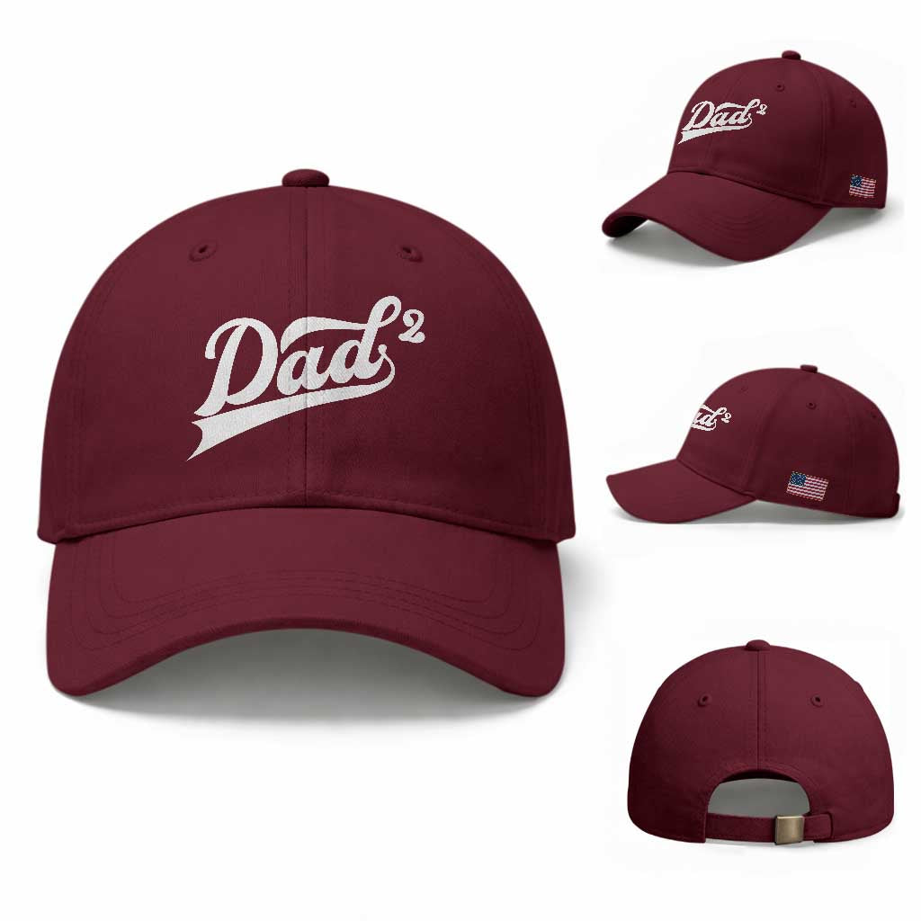Dad Of Two Baseball Cap Funny Daddy 2 Promoted for The Second Time