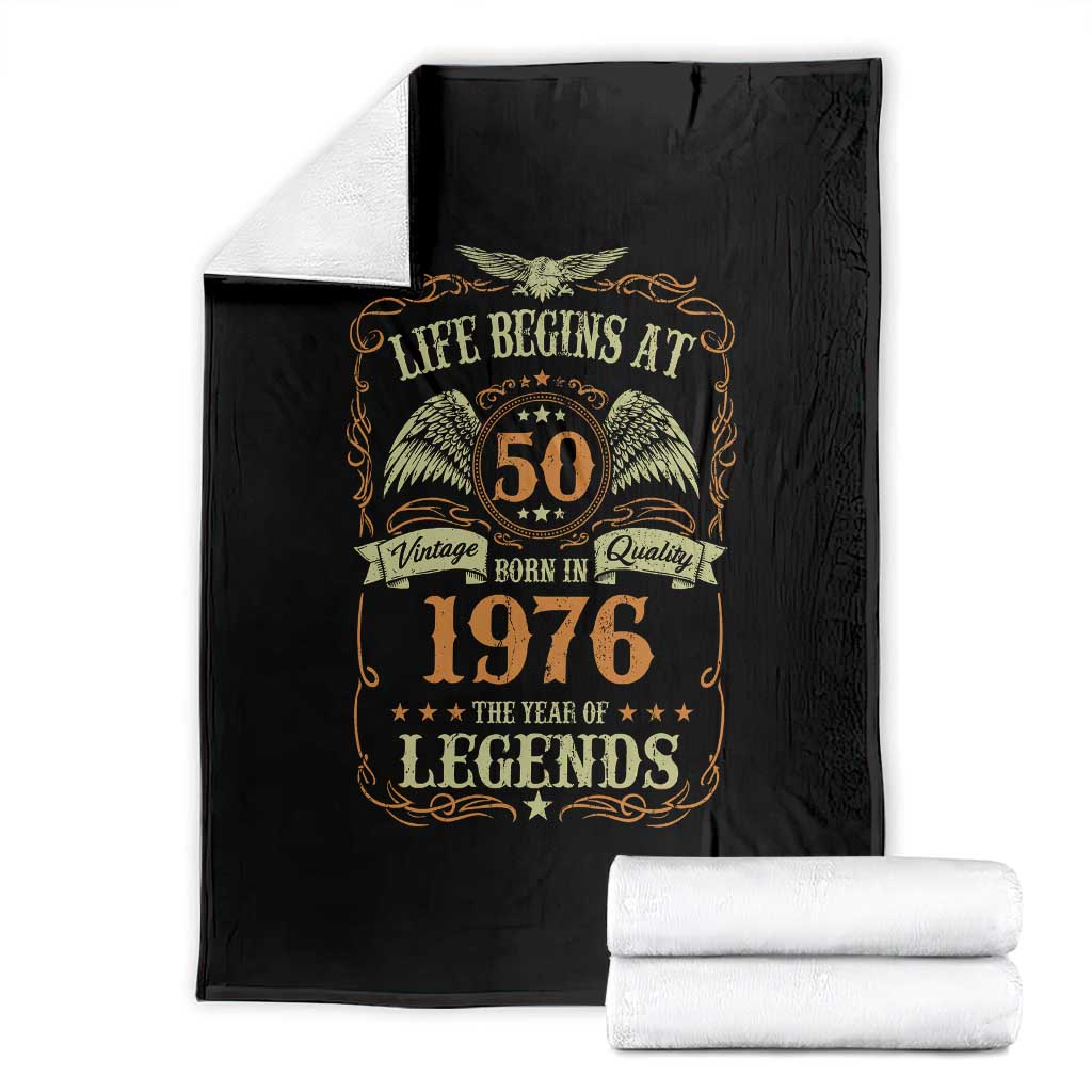50th Birthday Throw Blanket Life Begins At 50 Born In 1976 The Year Of Legends