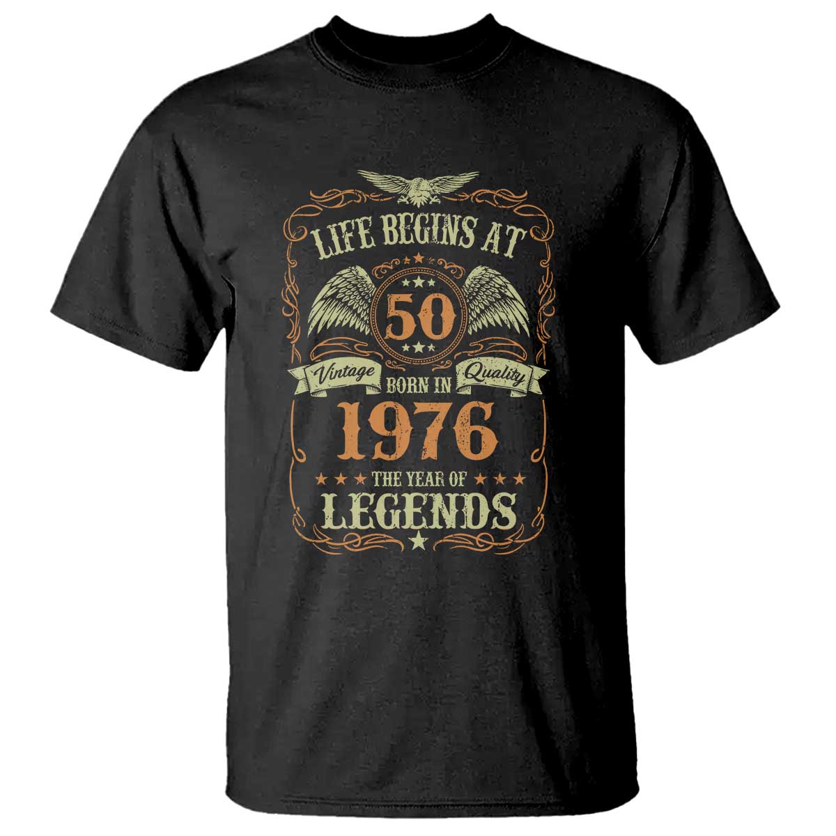 50th Birthday T Shirt Life Begins At 50 Born In 1976 The Year Of Legends