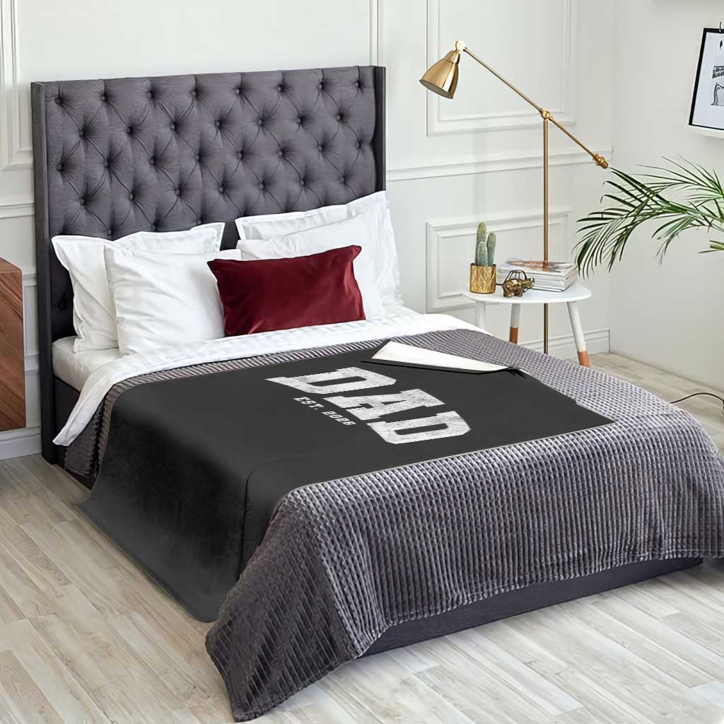 Dad Est 2026 Throw Blanket Promoted To Daddy Fathers Day