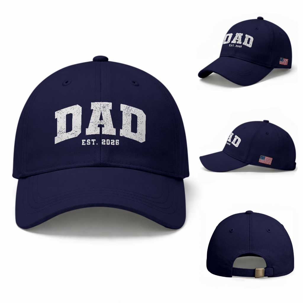 Dad Est 2026 Baseball Cap Promoted To Daddy Fathers Day
