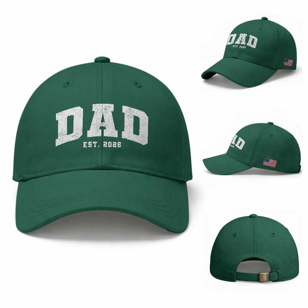 Dad Est 2026 Baseball Cap Promoted To Daddy Fathers Day