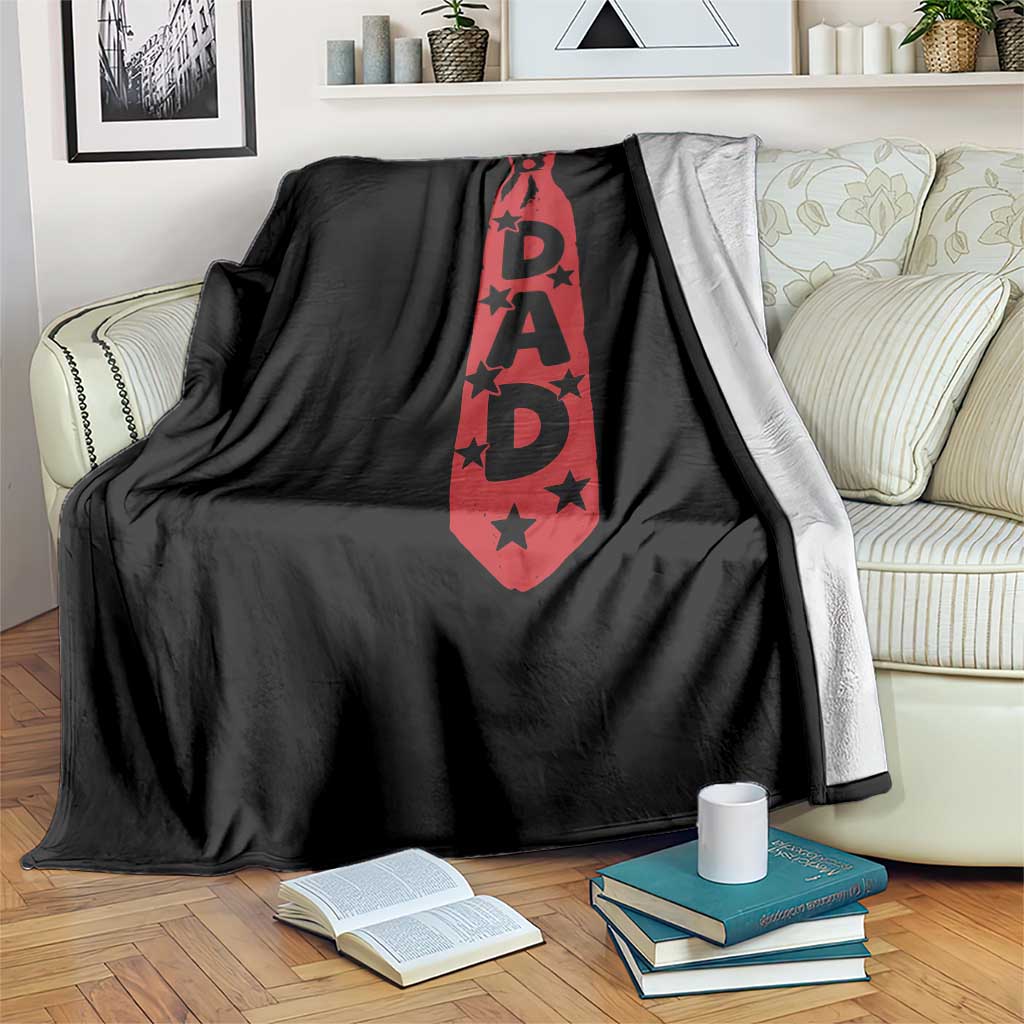 Dad Tie Star Music Lover Fathers Day Throw Blanket