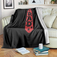 Dad Tie Star Music Lover Fathers Day Throw Blanket