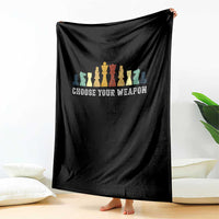 Chess Lover Throw Blanket Choose Your Weapon Retro Vintage