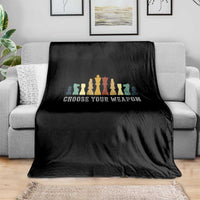 Chess Lover Throw Blanket Choose Your Weapon Retro Vintage