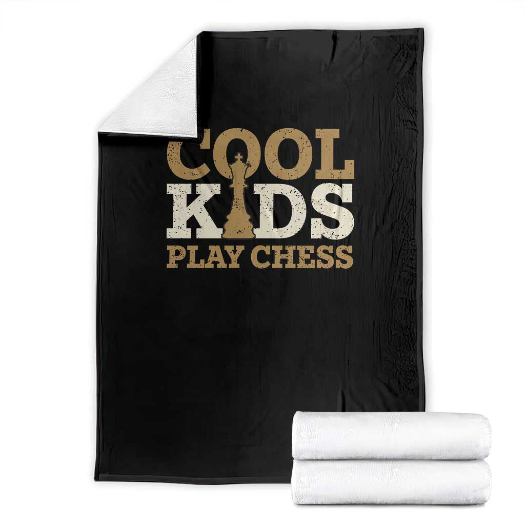 Chess Lover Throw Blanket Cool Kids Play Chess Vintage King