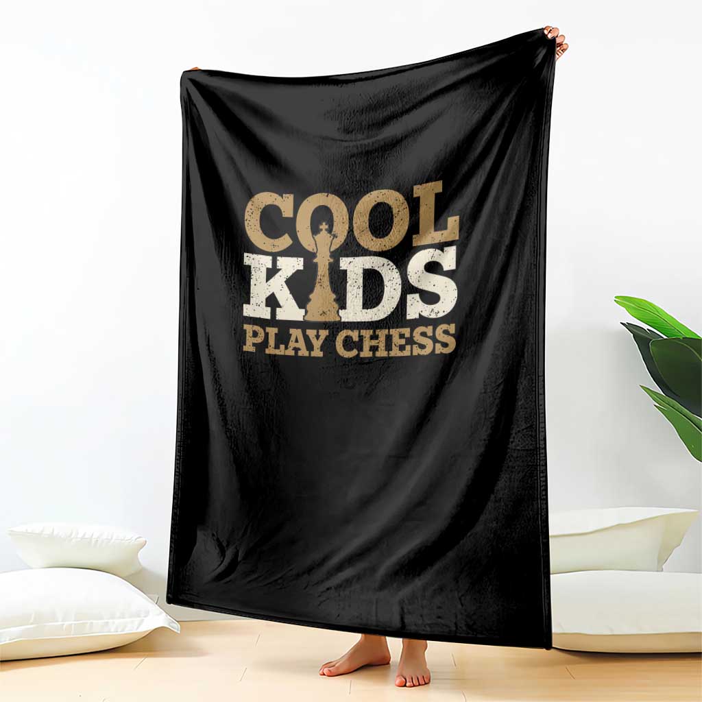 Chess Lover Throw Blanket Cool Kids Play Chess Vintage King